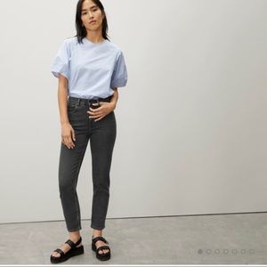 EVERLANE Straight The Cheeky Crop Black Jeans